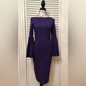 Elegant Body-Con Bell Sleeve Dress